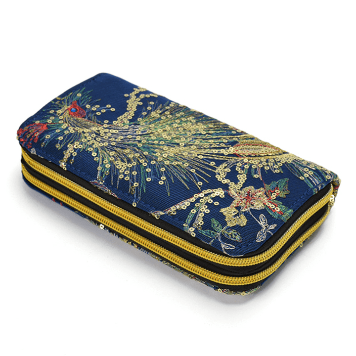 Women Embroidered National Style Wallet 6 Inches Phone Bag - MRSLM