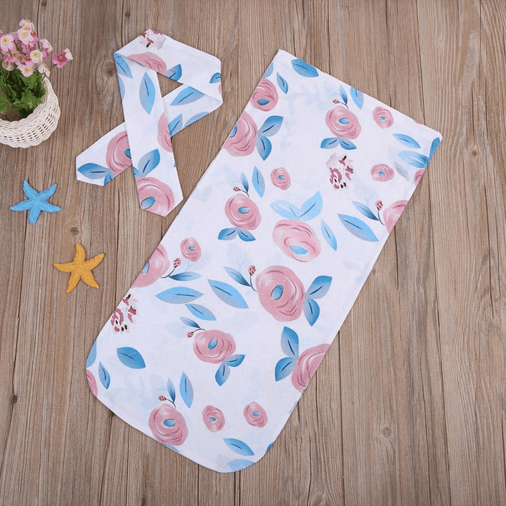 Swaddle Sleeping Sack & Headwrap 2Pc Set - Flowers - MRSLM