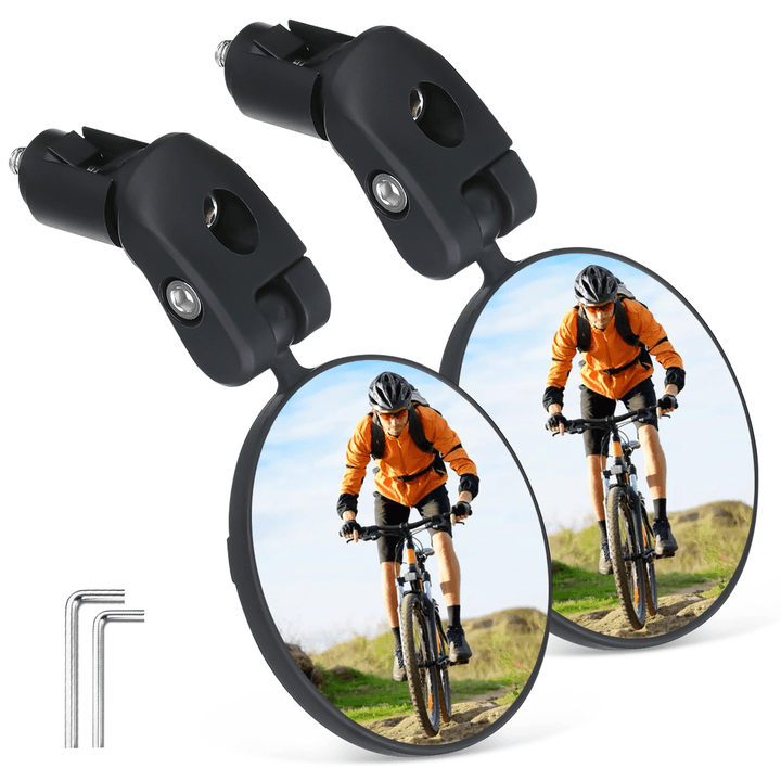 BIKIGHT 1 Pair Bike Rearview Mirror Adjustable 360 Degrees Bicycle Handlebar Mirror Outdoor Cycling Bike Mirror - MRSLM