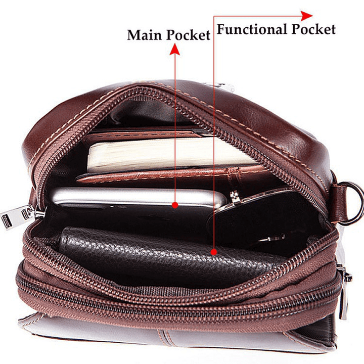 Women Genuine Leather Casual Business Vintage Crossbody Bag - MRSLM