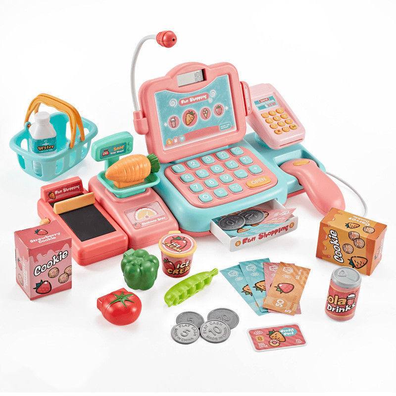 Simulation Supermarket Cash Register Set Toy Puzzle Multifunctional Cash Register - MRSLM