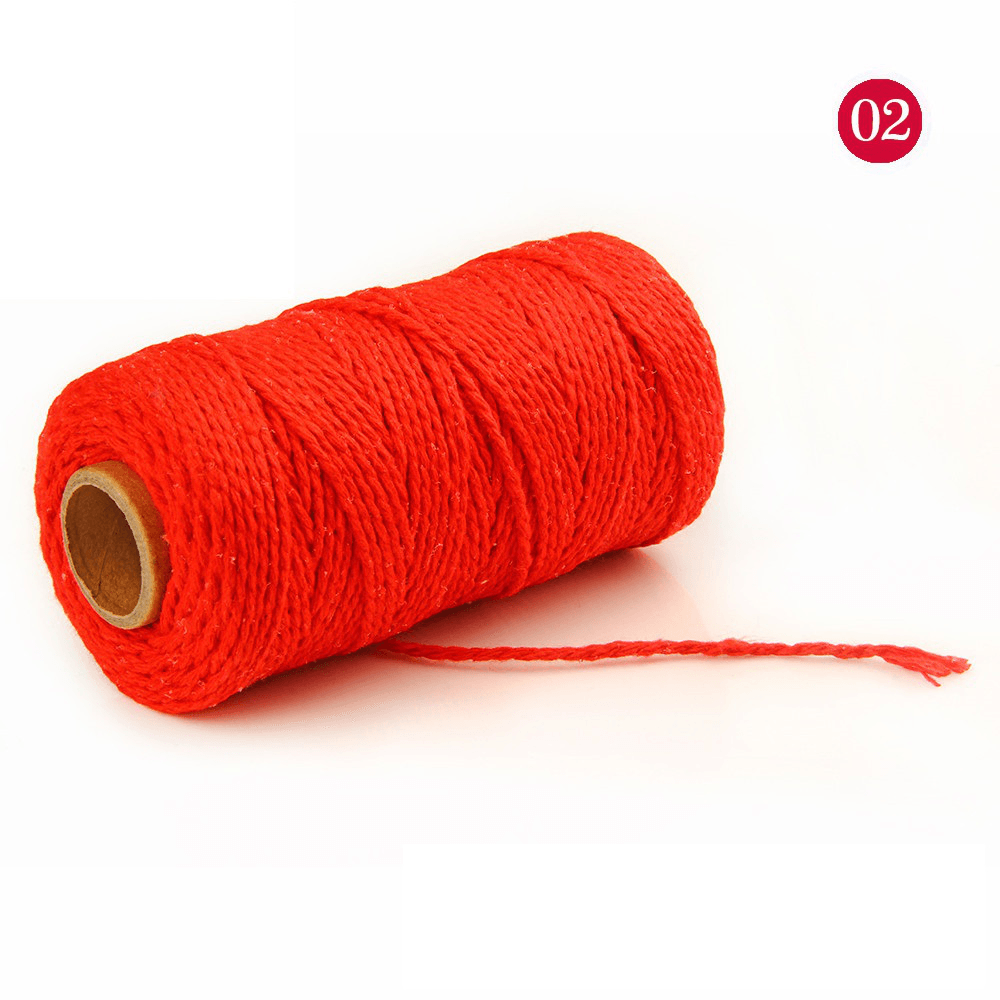 2Mmx100M Multi-Color Cotton Twist Rope DIY Materials Macrame Rustic Rope Hand Craft Rope Brush - MRSLM