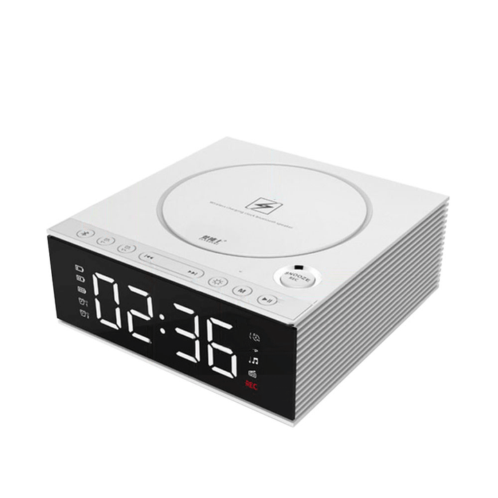 J21S Multifunctional Bluetooth Speaker Phone Wireless Charger FM Radio DIY Alarm Clock Music Record - MRSLM