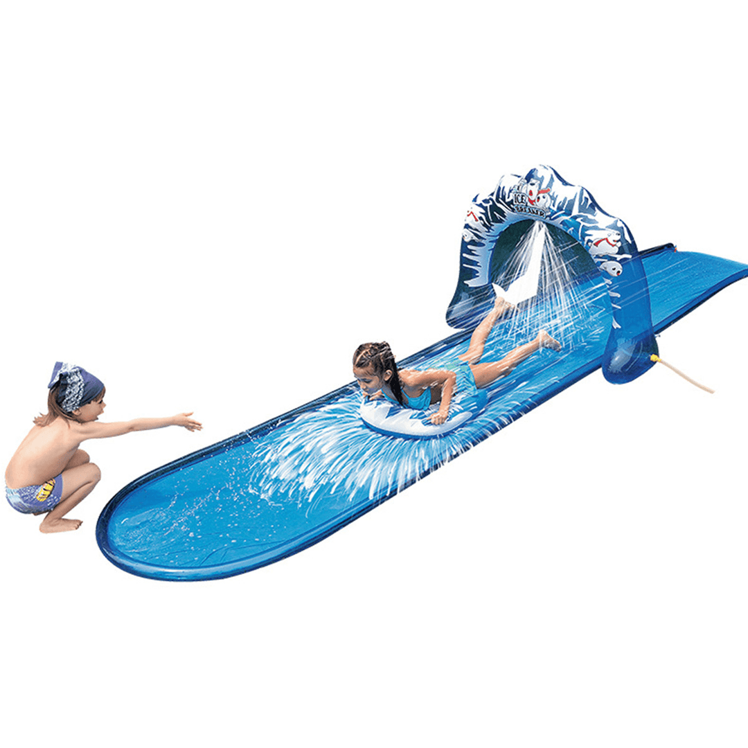 5X1.2M Giant Surf Water Slip Slide Fun Lawn Surf Water Slides Mat Pools for Kids Summer PVC Games Center Backyard Outdoor Children Adult Toys - MRSLM