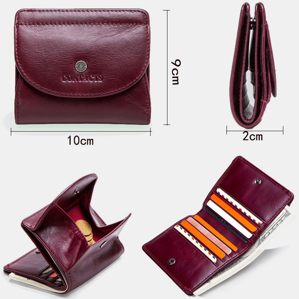 Women Genuine Leather Card Holder Coin Bag Wallet - MRSLM