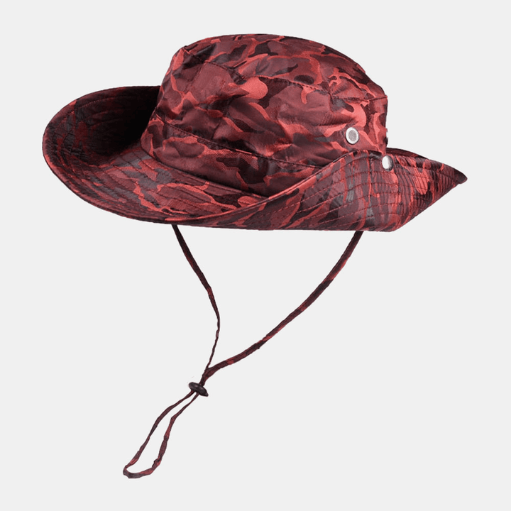 Men Camouflage 360 Degree Protection Wide Brim Outdoor Fishing Climbing UV Protection Waterproof Breathable Bucket Hat - MRSLM