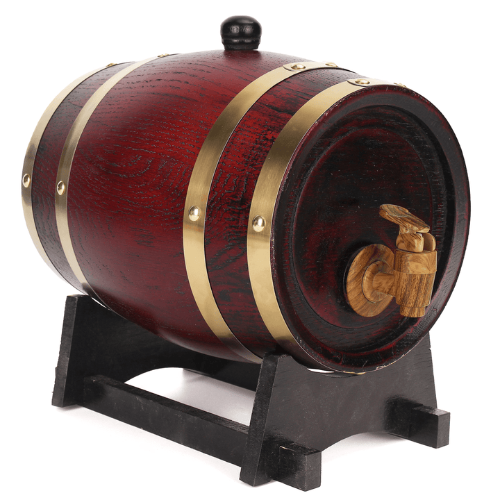 Weikeduo Vtc-808 Wooden Alcohol Barrel 1.5L/3L/5L Rum Brewing Container Phnom Penh Decoration-Red Oak - MRSLM