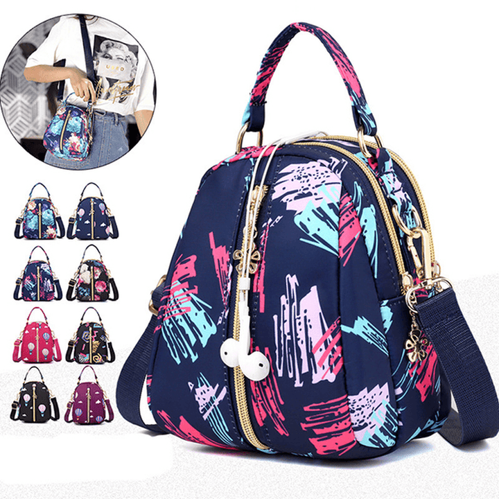 Women Print Nylon Casual Crossbody Bag Lightweight Shoulder Bag Handbag - MRSLM