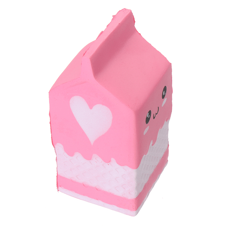 Squishy Pink Milk Box Bottle 12Cm Slow Rising Collection Gift Decor Soft Toy - MRSLM