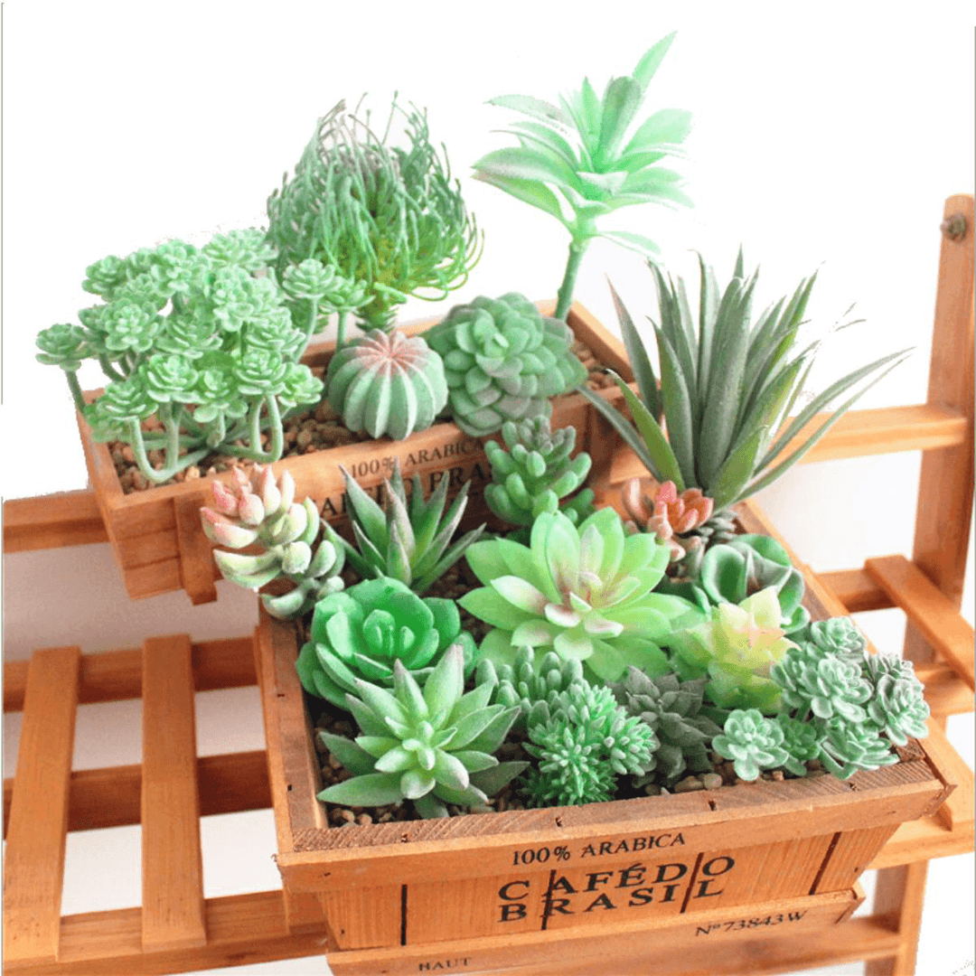 11Pcs/Set Artificial Succulent Flower Floral Plants Home Garden DIY Landscape Decorations - MRSLM