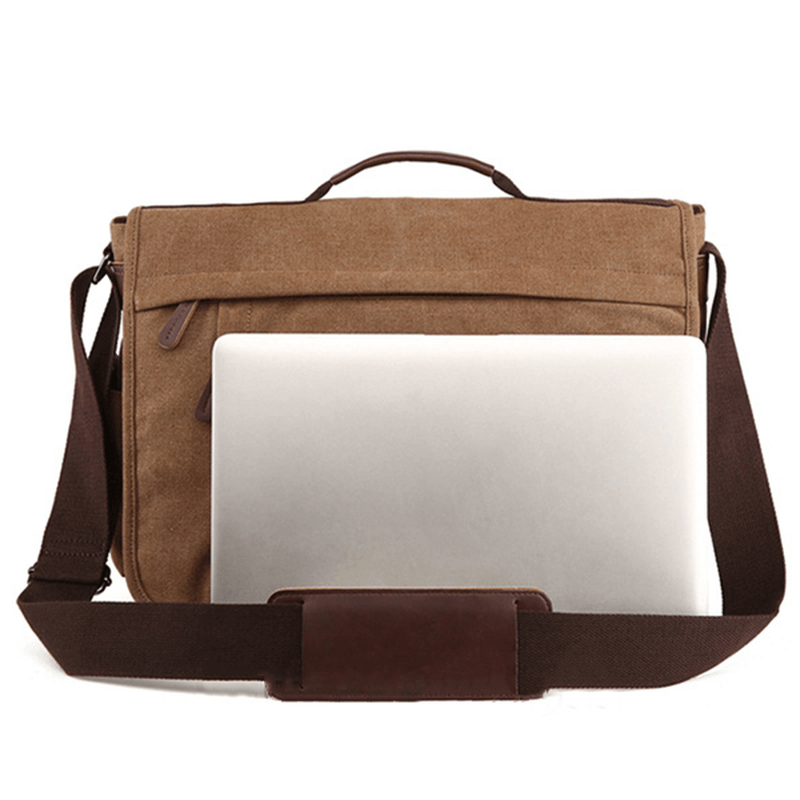 Large Capacity Canvas Business Laptop Bag Shoulder Bag Crossbody Bag for Men - MRSLM