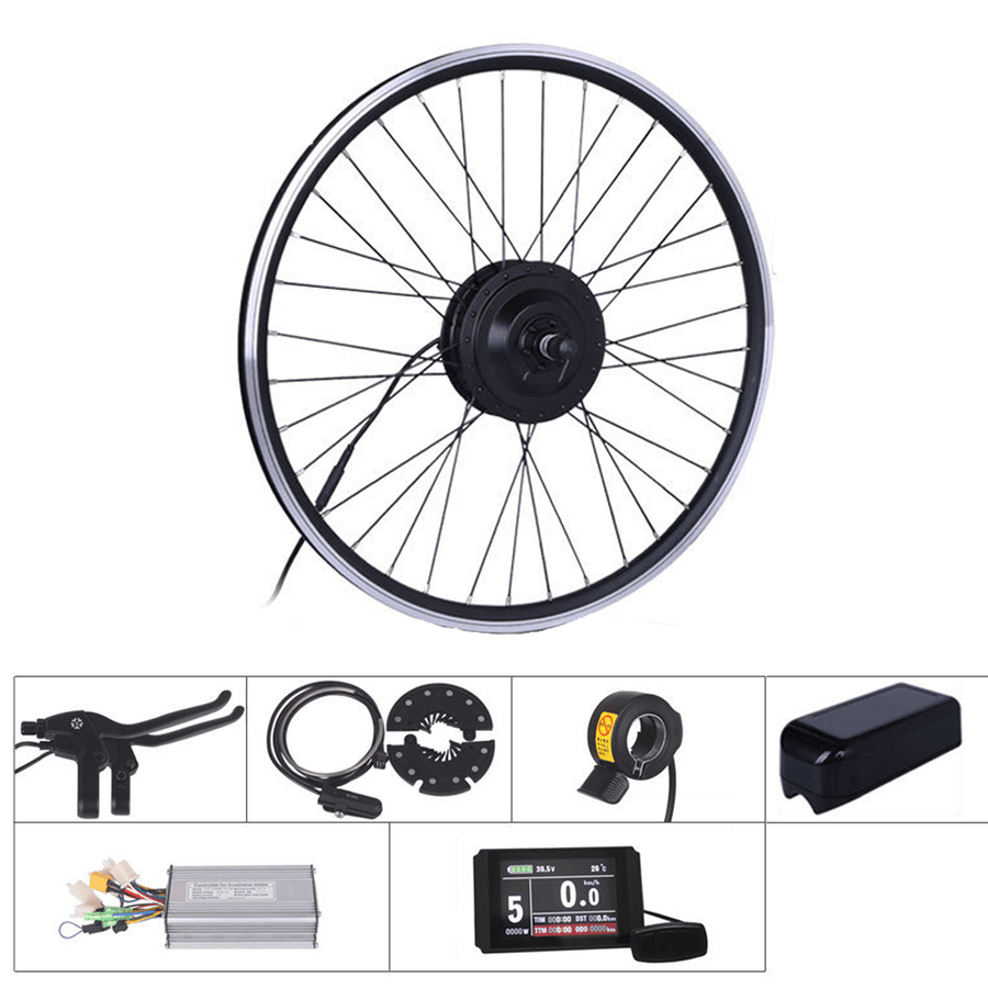 27.5Inch 500W 48V Rear Wheel Hub Motor Set with PAS Sensor Brake Throttle LCD Display Controller Box E-Bike Conversion Kit - MRSLM