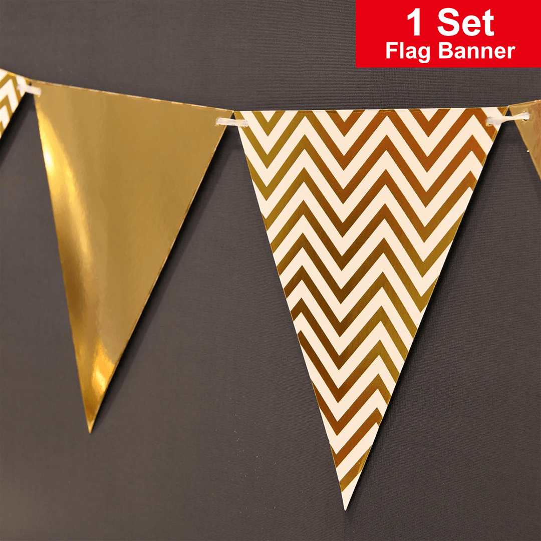 Gold Stripe Series Disposable Tableware Sets Paper Plates for Party Party Birthday Wedding Decoration - MRSLM