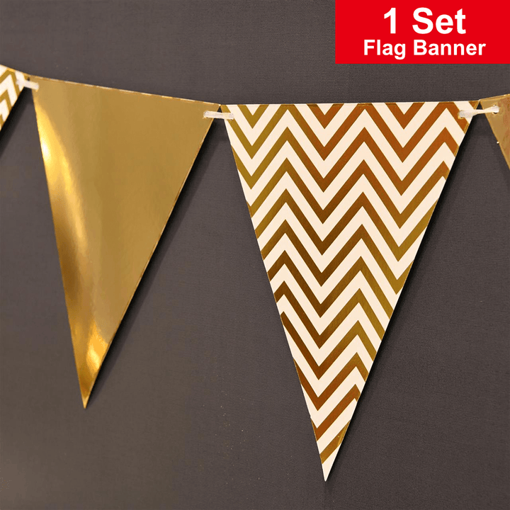 Gold Stripe Series Disposable Tableware Sets Paper Plates for Party Party Birthday Wedding Decoration - MRSLM