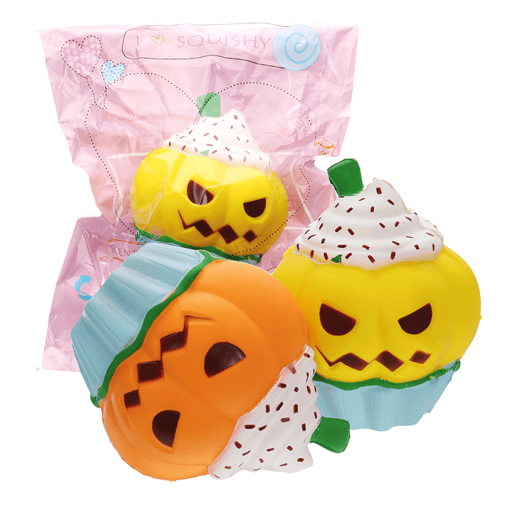 Halloween Pumpkin Ice Cream Squishy 13*10CM Slow Rising Soft Toy Gift Collection with Packaging - MRSLM