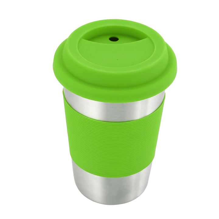 Honana Creative Coffee Mugs and Cup 304 Stainless Steel Mug with Silicone Case and Lid for Car Cups 500Ml Water Bottle - MRSLM