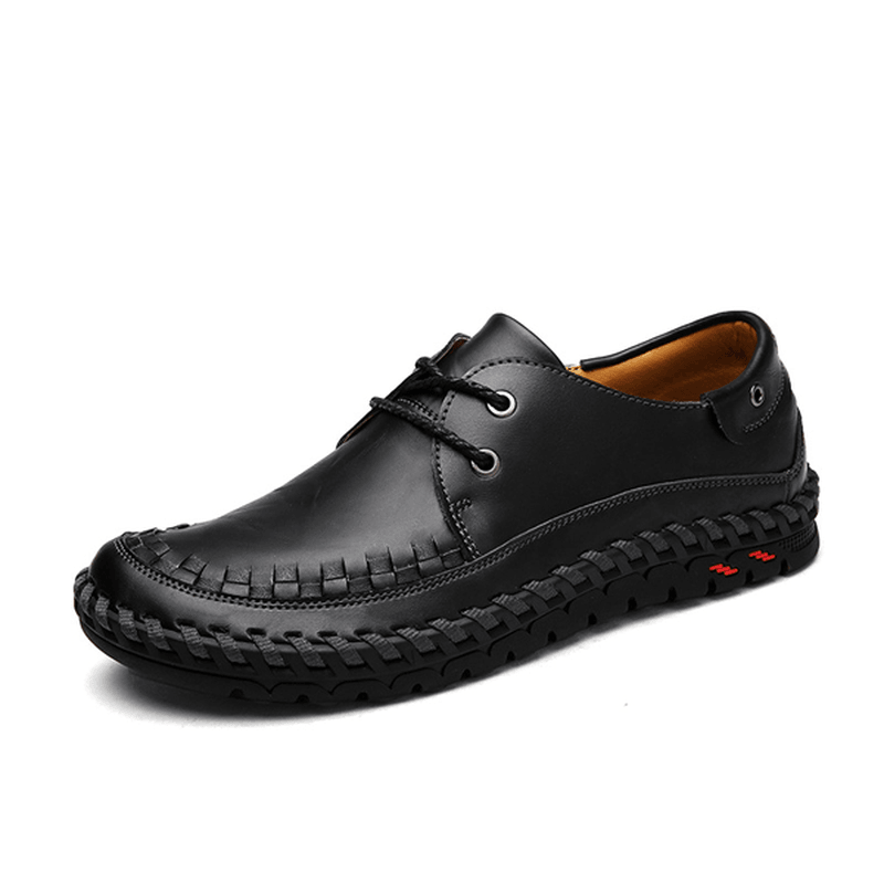 Lace up Leather Outdoor Oxfords Soft Sole Business Formal Shoes - MRSLM