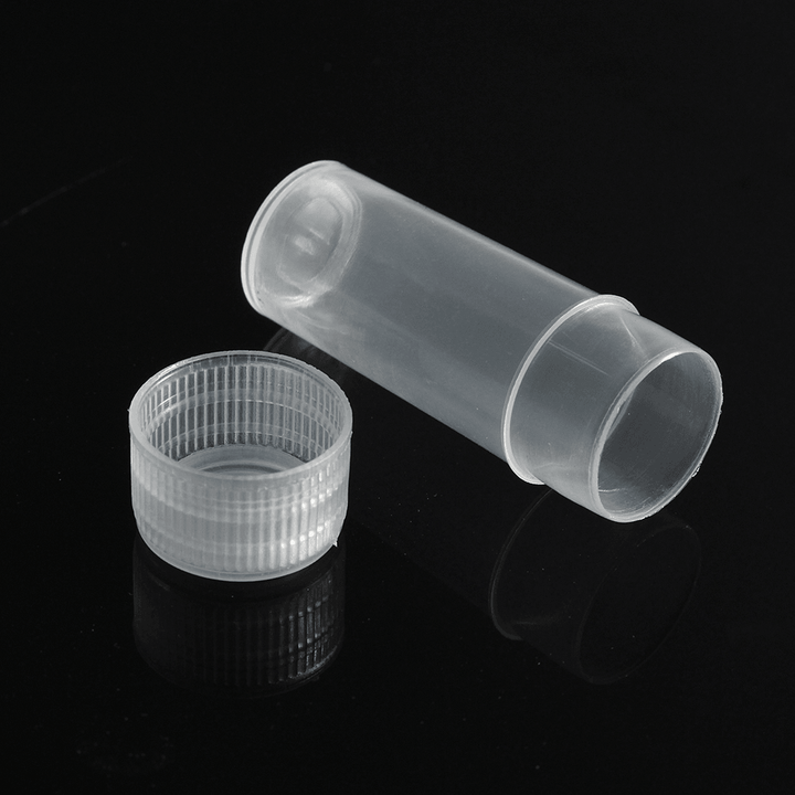 20Pcs 5Ml Chemistry Plastic Test Tube Vials with Seal Caps Pack Container - MRSLM