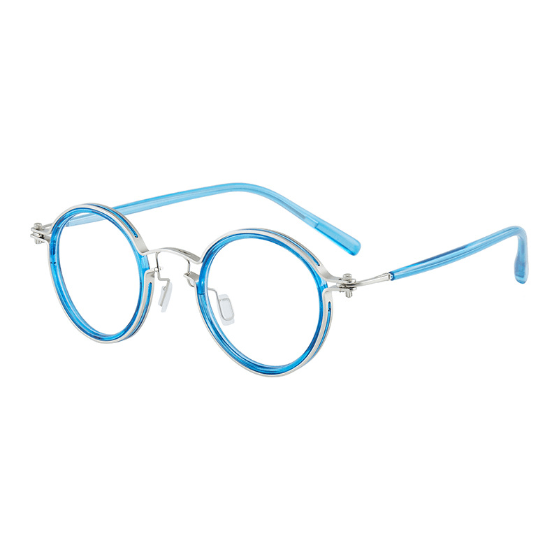 Round Frame Myopia Retro Plain Mirror - MRSLM