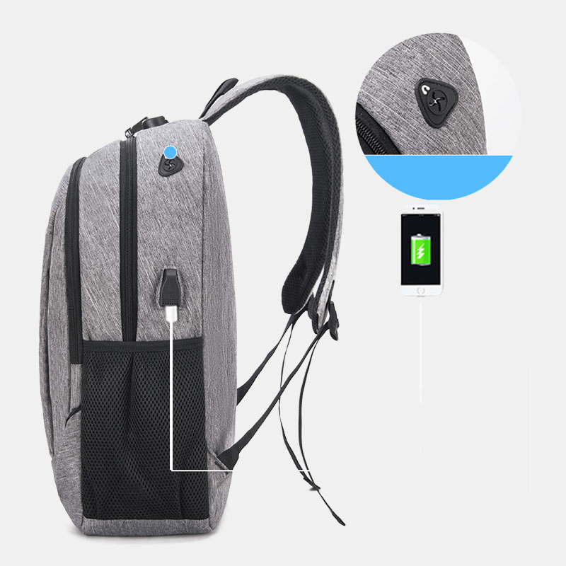 Fashion Large Capacity Waterproof Backpack Travel Bag School Bag with USB Charging Port - MRSLM