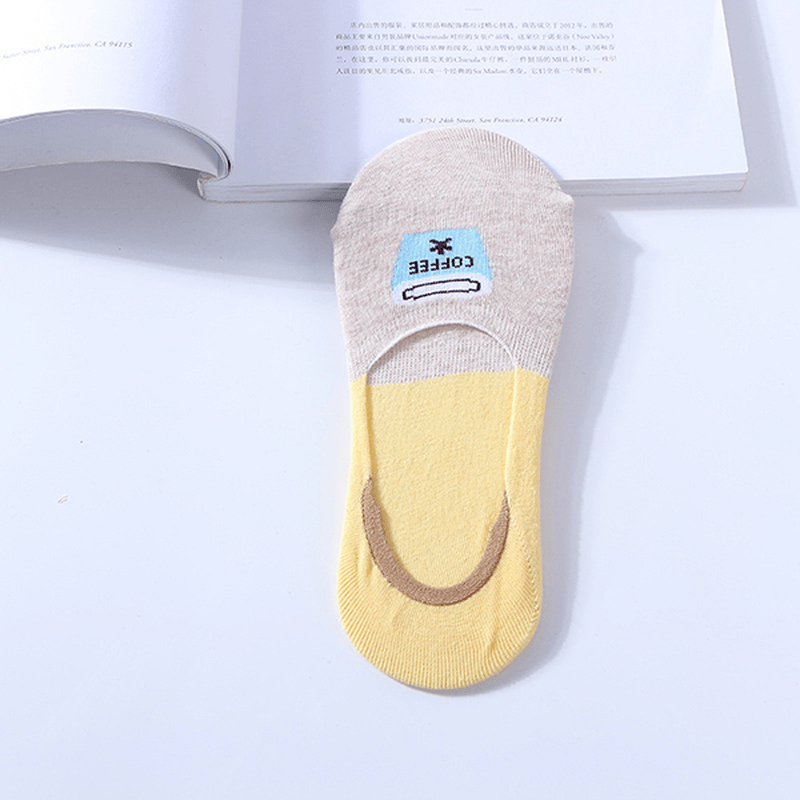 Women Cotton Cute Boat Socks Summer Breathable Anti-Slip Ankle Socks Low Socks - MRSLM