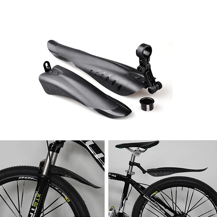 2 Pcs PVC Plastic Cycling Front Rear Mudguard Set Bike Fenders Set Bike Mudguard Fits for 24-28" Bike - MRSLM