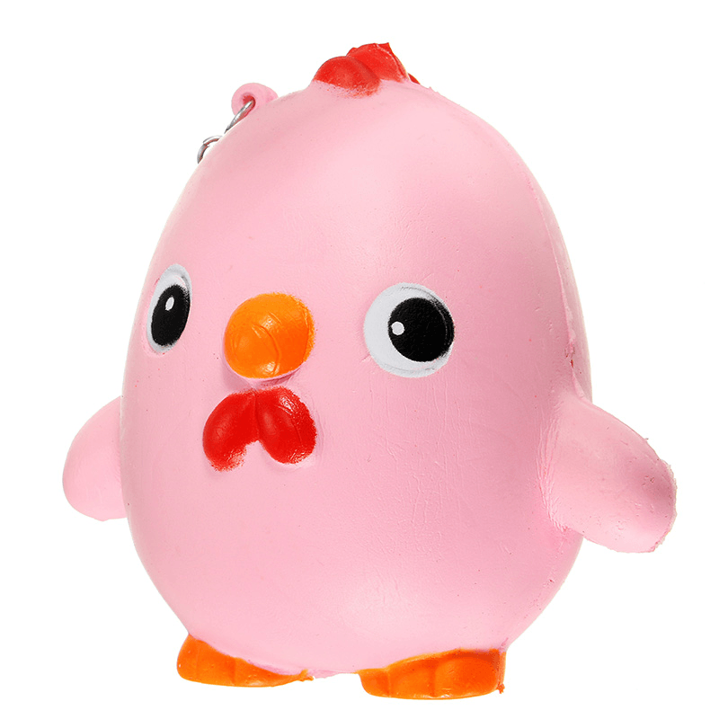 Squishy Pink Chicken Jumbo 10Cm Slow Rising Collection Gift Decor Soft Toy Phone Bag Strap - MRSLM