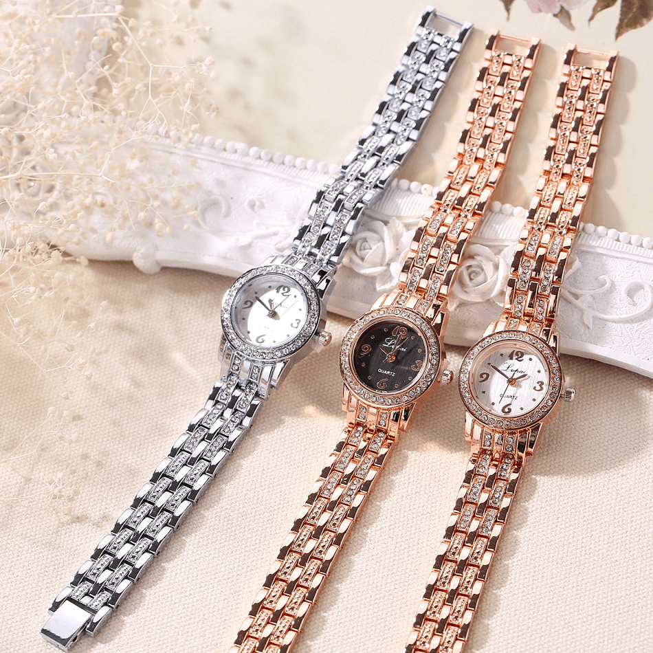 LVPAI XR1671-1 Diamond Dress Ladies Wrist Watch Full Steel Elegant Design Quartz Watch - MRSLM