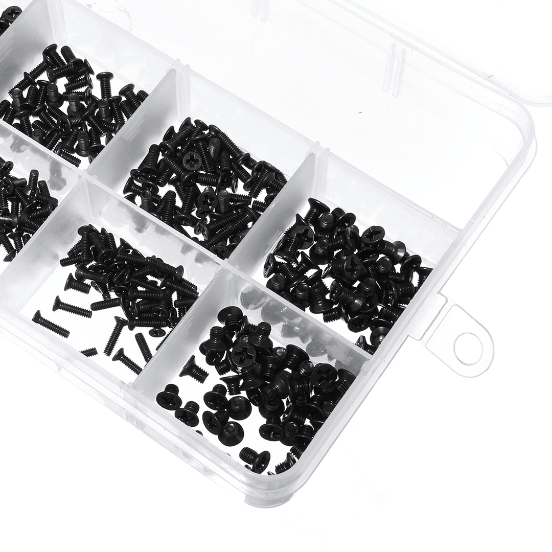 500Pcs Universal Laptop Notebook Computer Flat Head Screw Assortment Kit with Screwdriver - MRSLM