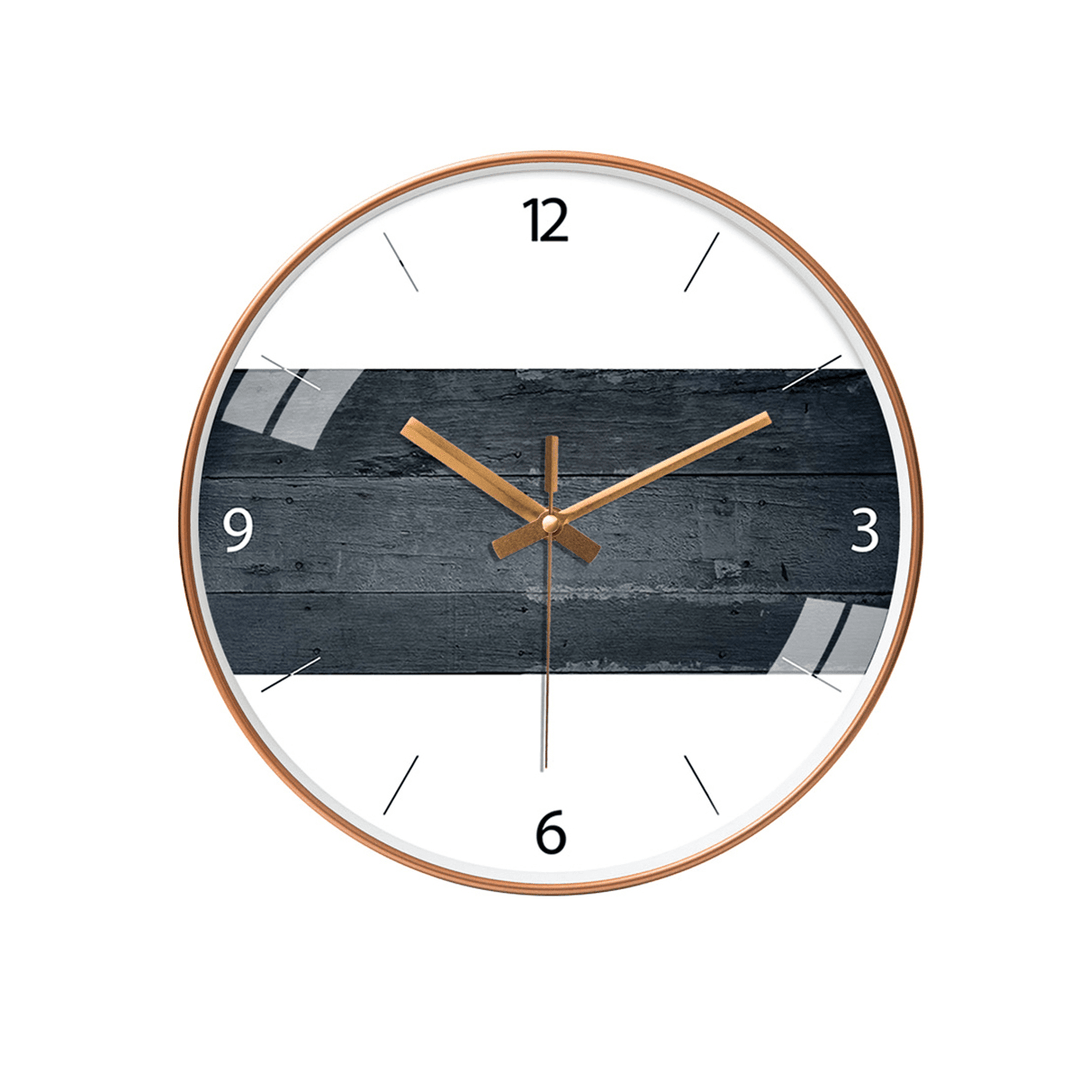 12Inch/30Cm Wall Clock Wooden Silent Home Decor for Living Rooms Family Rooms Bedrooms Study Room - MRSLM