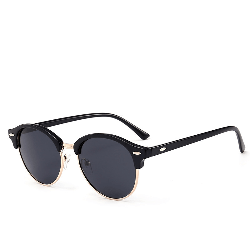 Metal Half Frame round Color Film Sunglasses - MRSLM