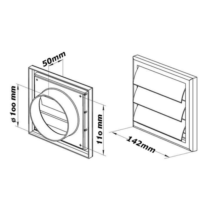 Plastic Ventilator Cover Air Vent Grille Ventilation Cover Wall Grilles Protection Cover - MRSLM