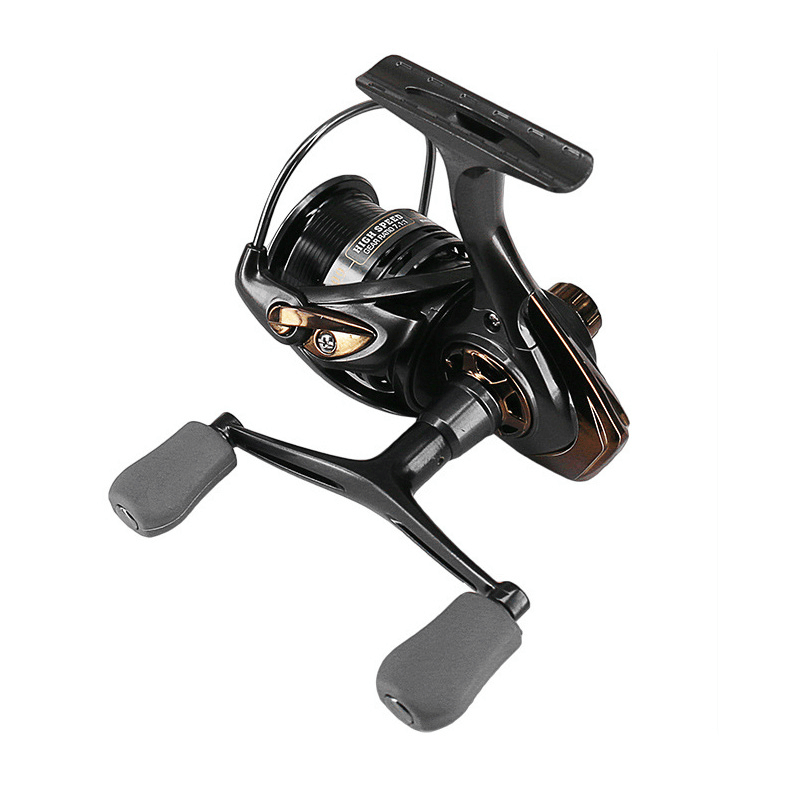 DEUKIO 7.1:1 Speed Ratio 5+1BB Double Grip Swing Arm Spinning Reel Fishing Reel Shallow Line Cup Metal Line Cup - MRSLM