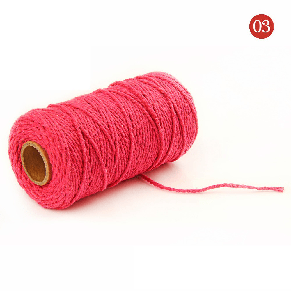 2Mmx100M Multi-Color Cotton Twist Rope DIY Materials Macrame Rustic Rope Hand Craft Rope Brush - MRSLM