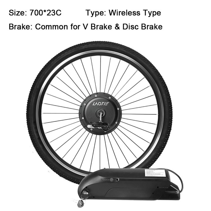 LAOTIE® EW-BT3 Wireless Bluetooth 26In/700C Universal 36V 10.4Ah 350W Intelligence Bicycle Wheel Brushless Motor Front Wheel for Electric Bike - MRSLM