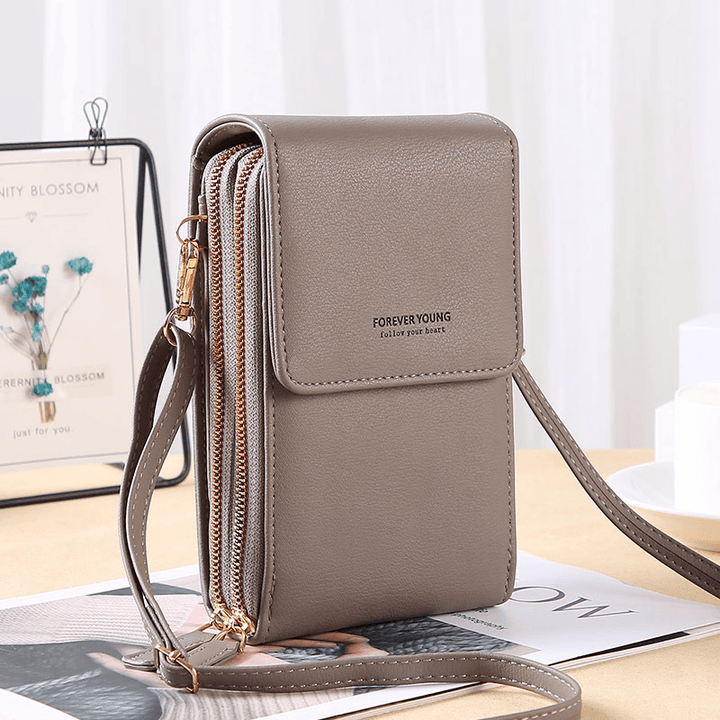 Women 6.5 Inch Touch Screen Bag RFID Clutch Bag Card Bag Large Capacity Multi-Pocket Crossbody Phone Bag - MRSLM