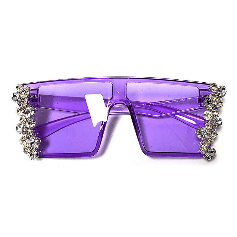 Large Square Frame Diamond Chain Diamond Sunglasses - MRSLM