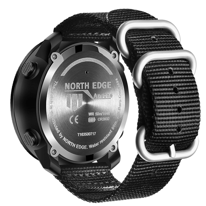 NORTH EDGE Apache2 Altimeter Barometer Compass Temperature Display 50M Waterproof Outdoor Sport Digital Watch - MRSLM