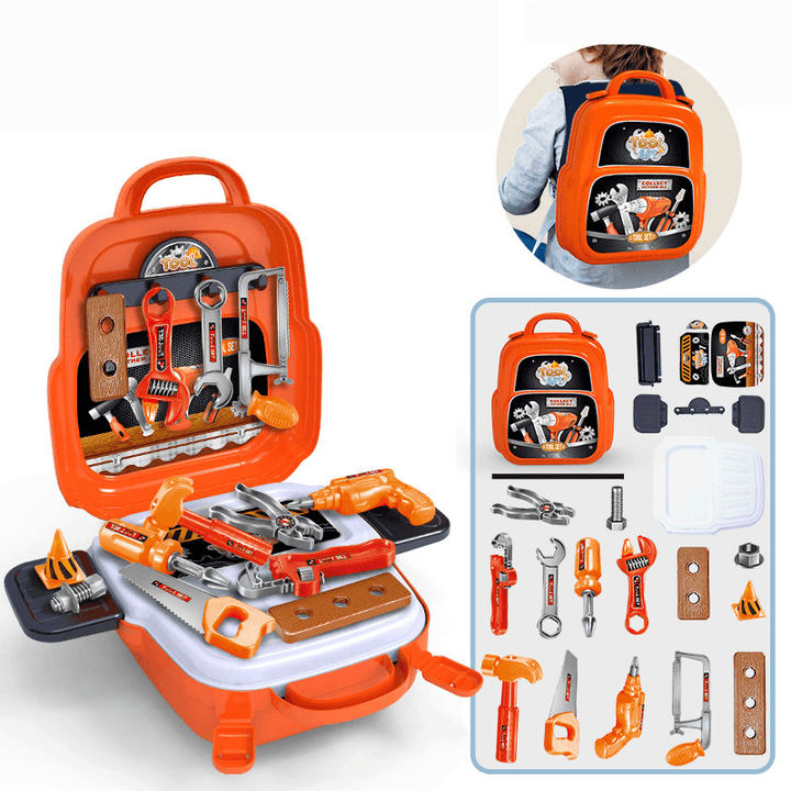 Toolbox Educational Toy Suitcase Boy Child Simulation Play House Repair Tool Backpack Box Set - MRSLM