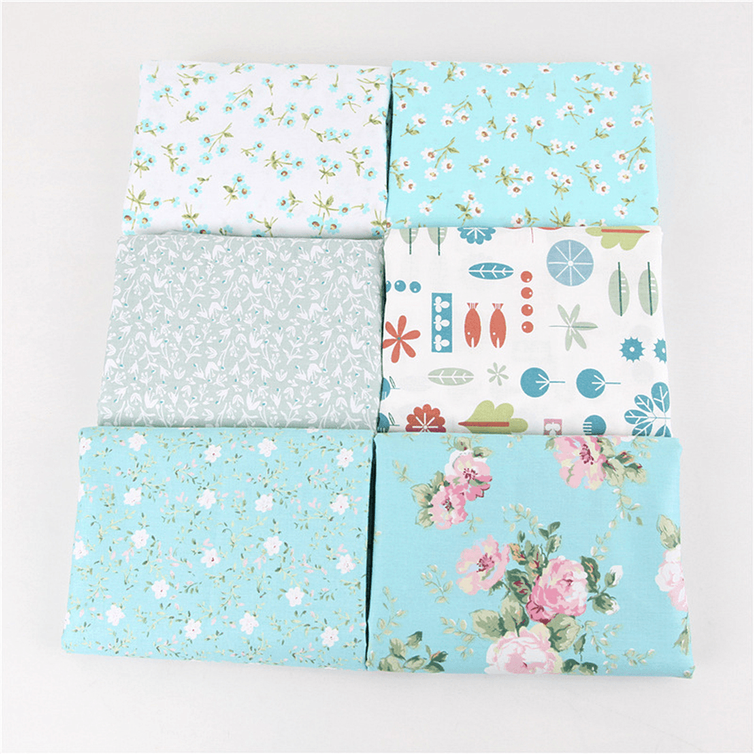 25 X 20Cm 6PCS Cotton Fabric Squares Quilting Printed Cloth for Patchwork Needlework DIY Handmade Material - MRSLM