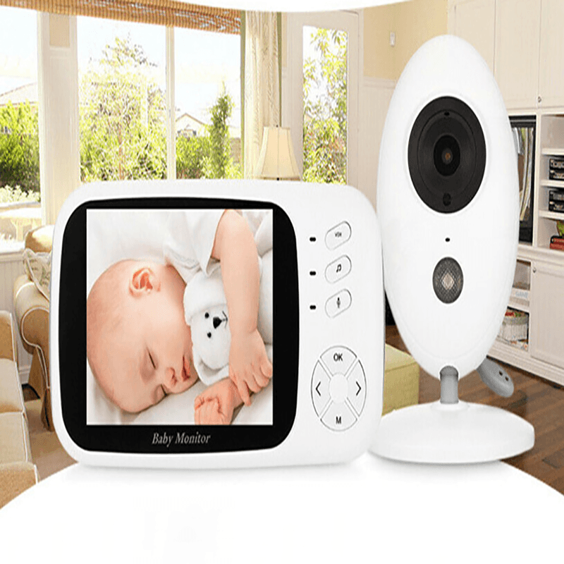 3.5 Inch Wireless Baby Monitor Baby Security Camera Night Vision Temperature Detection LCD HD Display Two-Way Talk Camera with Lullaby - MRSLM