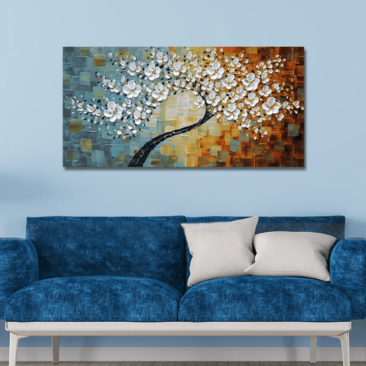 Hand Painted Oil Paintings Floral Modern Stretched Canvas Wall Art for Home Decoration Paintings - MRSLM