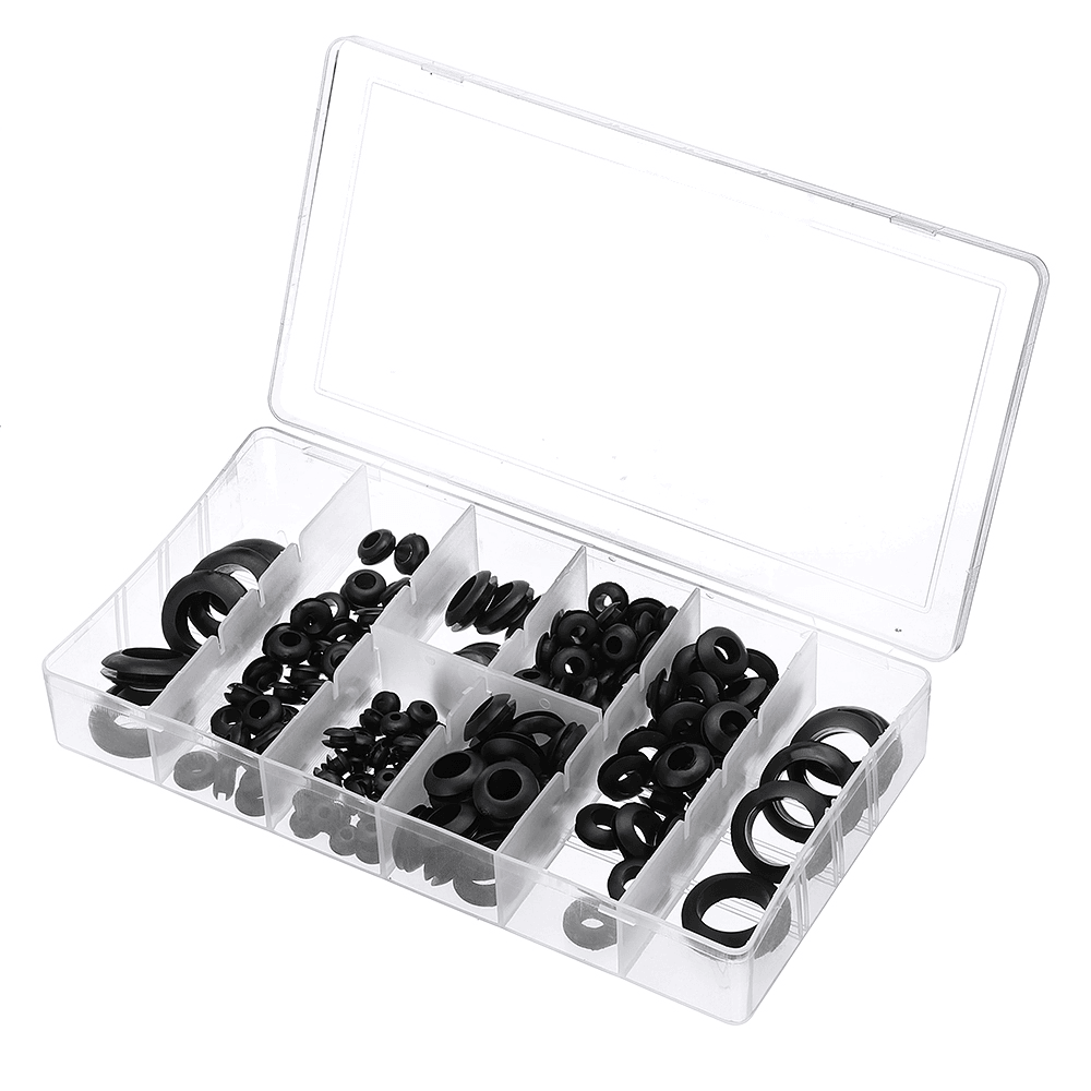 Suleve™ MXRW5 180Pcs Rubber O Ring Washer Grommets Ring Anti-Slip Gasket Seal Assortment Set - MRSLM