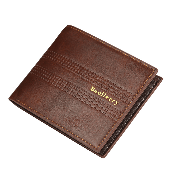 Baellerry Men Faux Leather Fashion Business Casual Wallet with 6 Card Slots - MRSLM