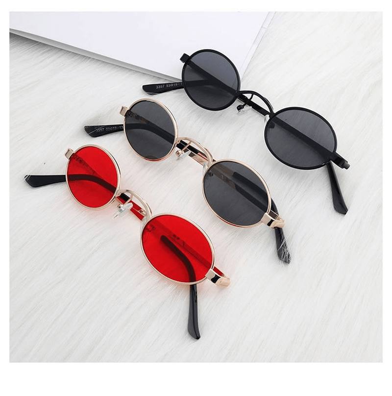 Super Small Frame Summer Color Oval Sunglasses - MRSLM