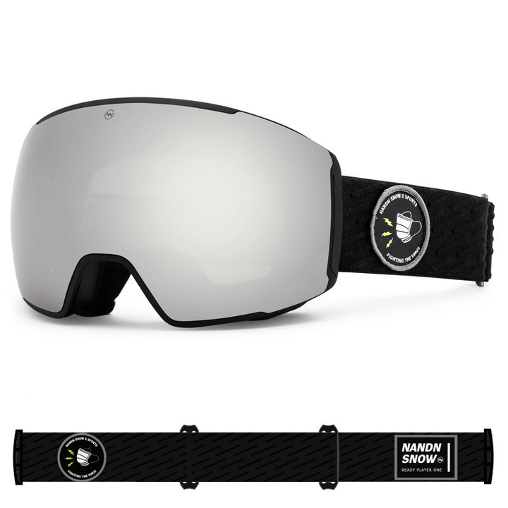 Large Spherical Magnetic Ski Goggles with Double anti Fog - MRSLM