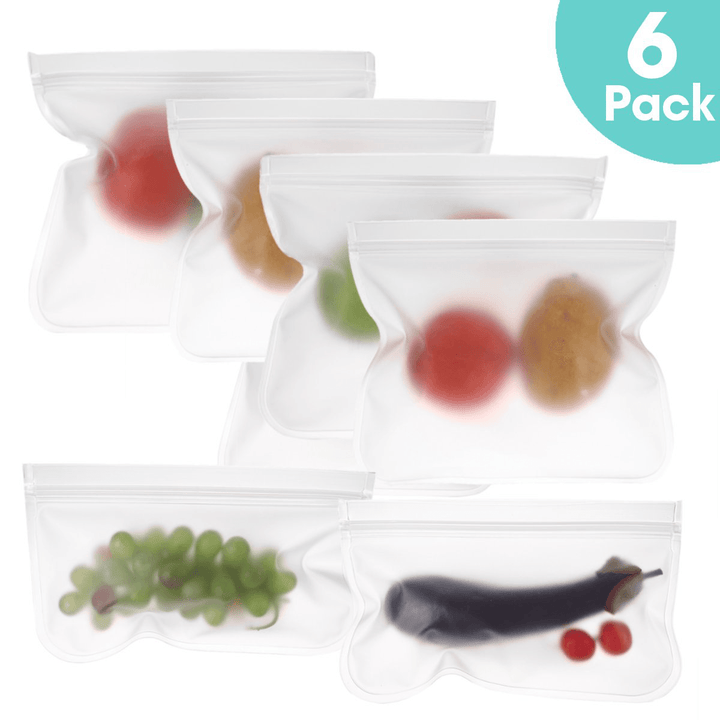 Reusable Translucent Frosted PEVA Food Storage Bag for Sandwich Snack Lunch Fruit Kitchen Storage Container - MRSLM