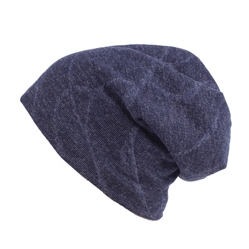 Men Women Cotton Solid Warm Beanie Hats Winter Outdoor Thicken Soft Leisure Cap - MRSLM