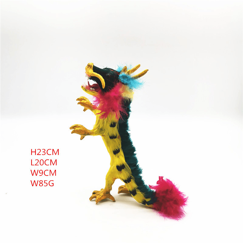 Simulation Animal Series Feather Zodiac Dragon Doll - MRSLM