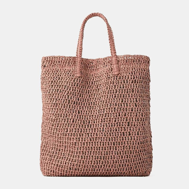 Women Travel Summer Beach Large Capacity Straw Handbag Tote Bag - MRSLM